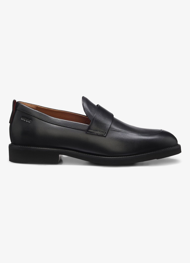 HUGO Heren Loafer van leer in de kleur Zwart