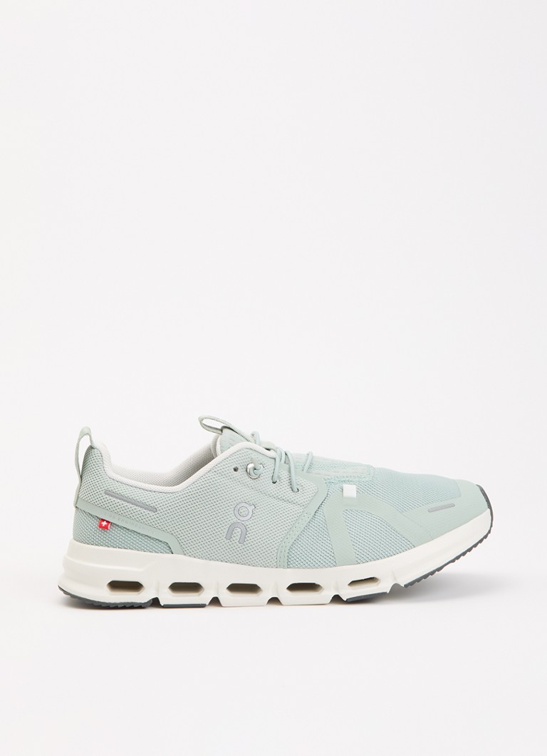 On Jongens Cloud Sky sneaker met gebreid bovenwerk in de kleur Mint, maat: 39