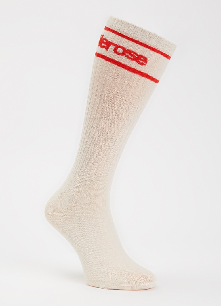 Bellerose Dames Sokken met logo in de kleur Gebroken wit