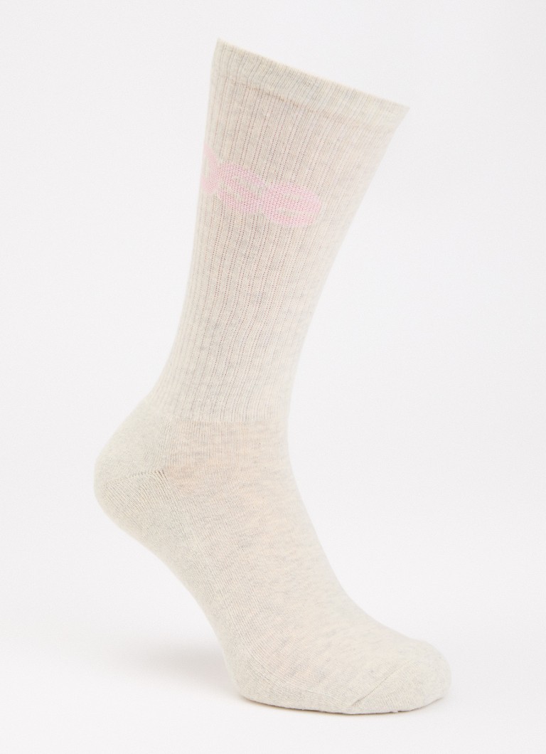 Bellerose Dames Vem sokken in katoenblend met logo in de kleur Creme