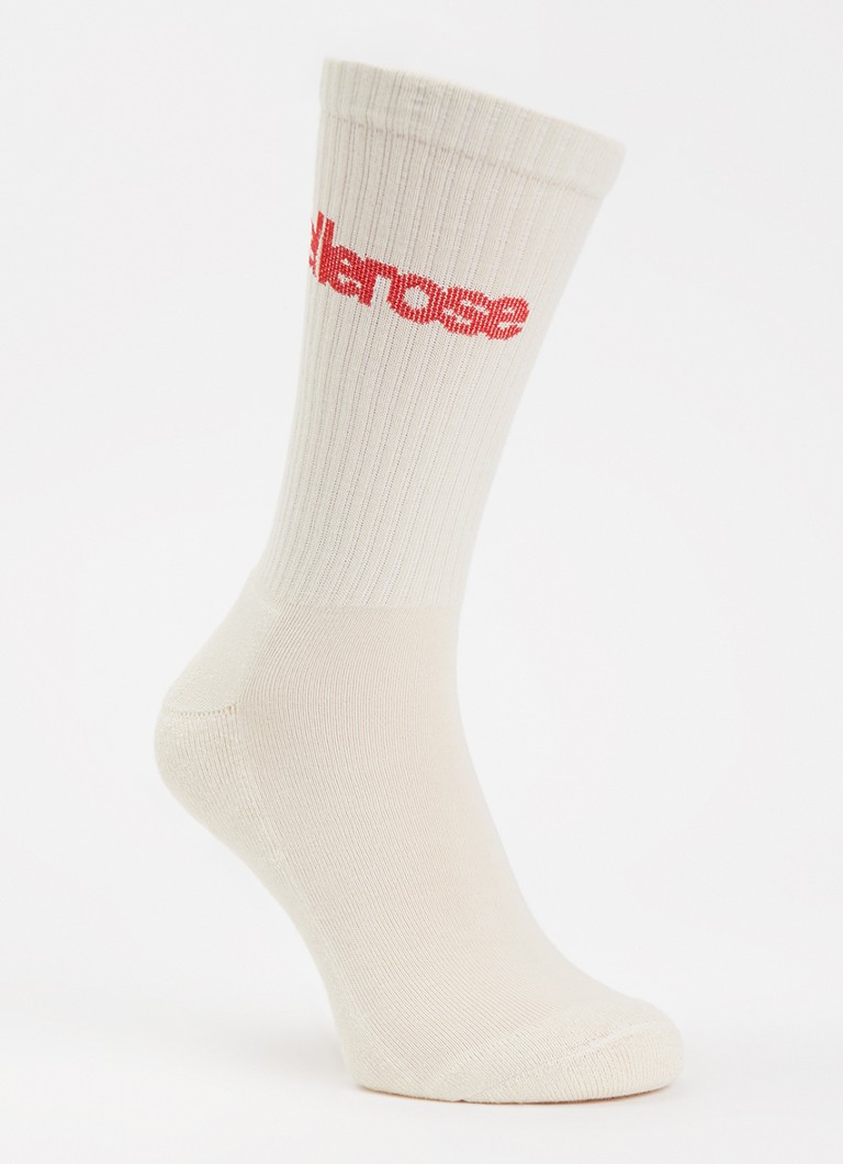 Bellerose Dames Vem sokken in katoenblend met logo in de kleur Gebroken wit