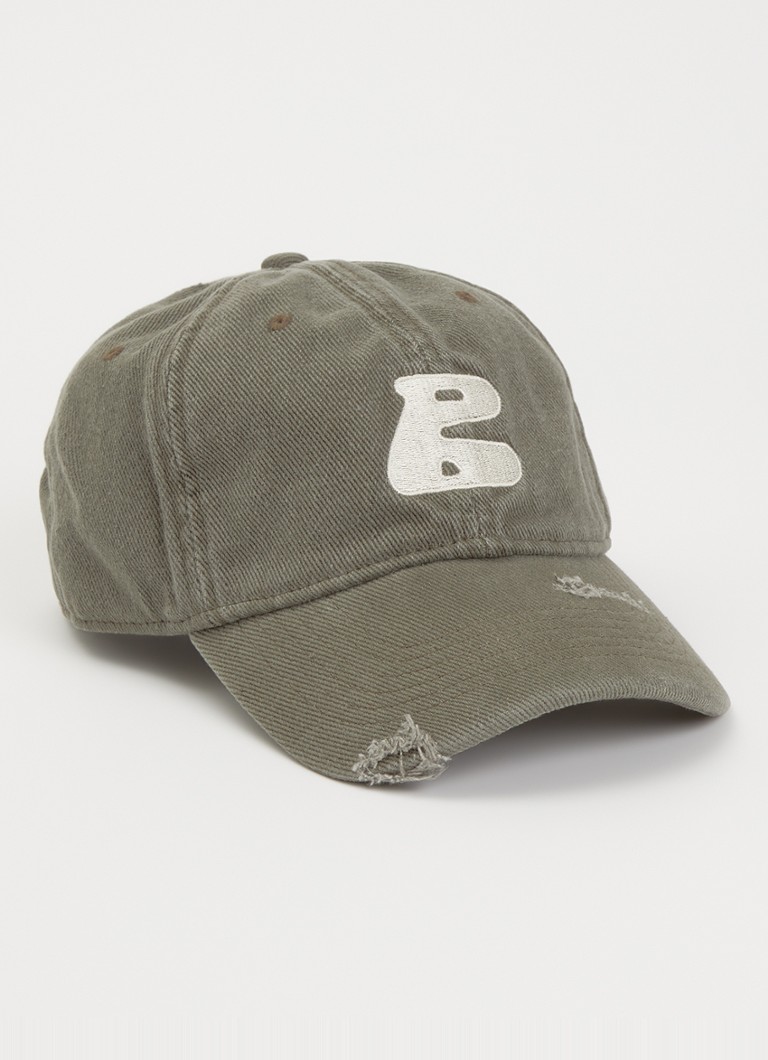 Bellerose Dames Dasket pet met borduring in de kleur Olijfgroen