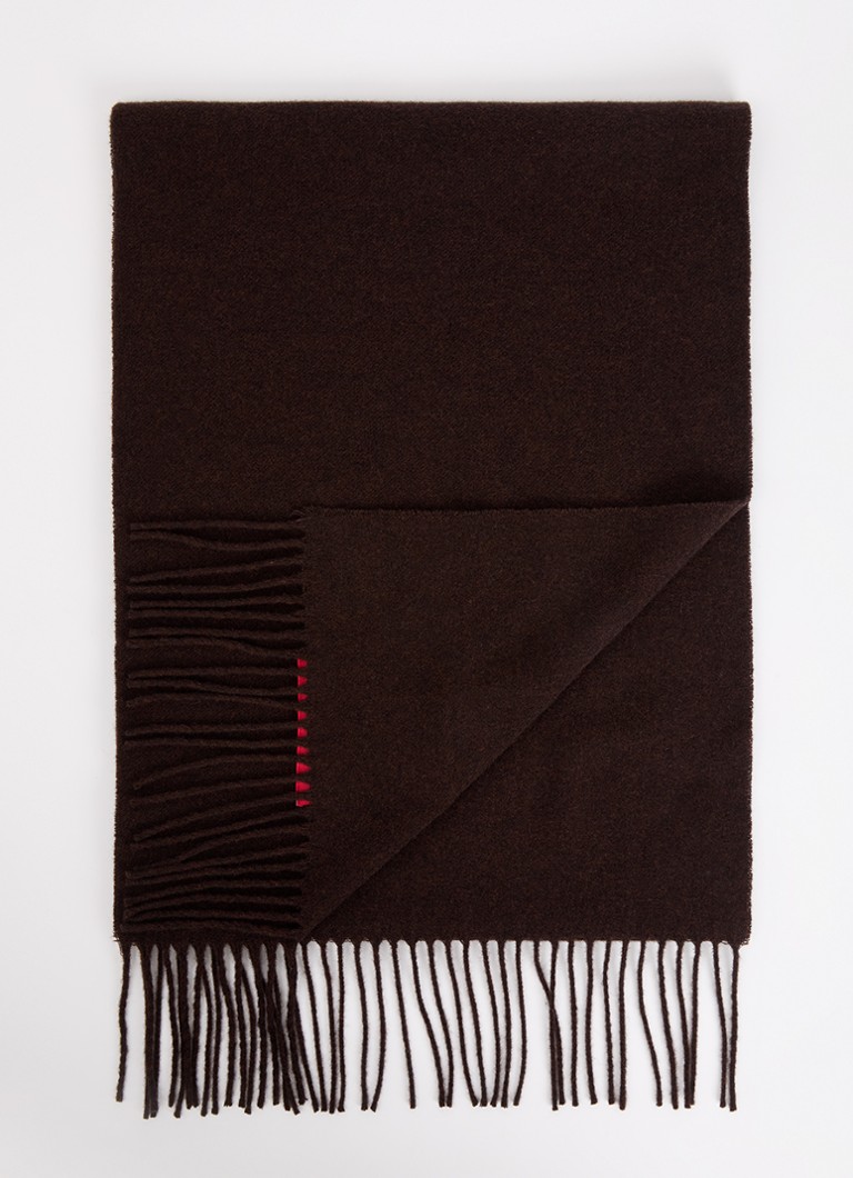 Bellerose Dames Mutch sjaal van wol met franjes 200 x 35 cm in de kleur Rood
