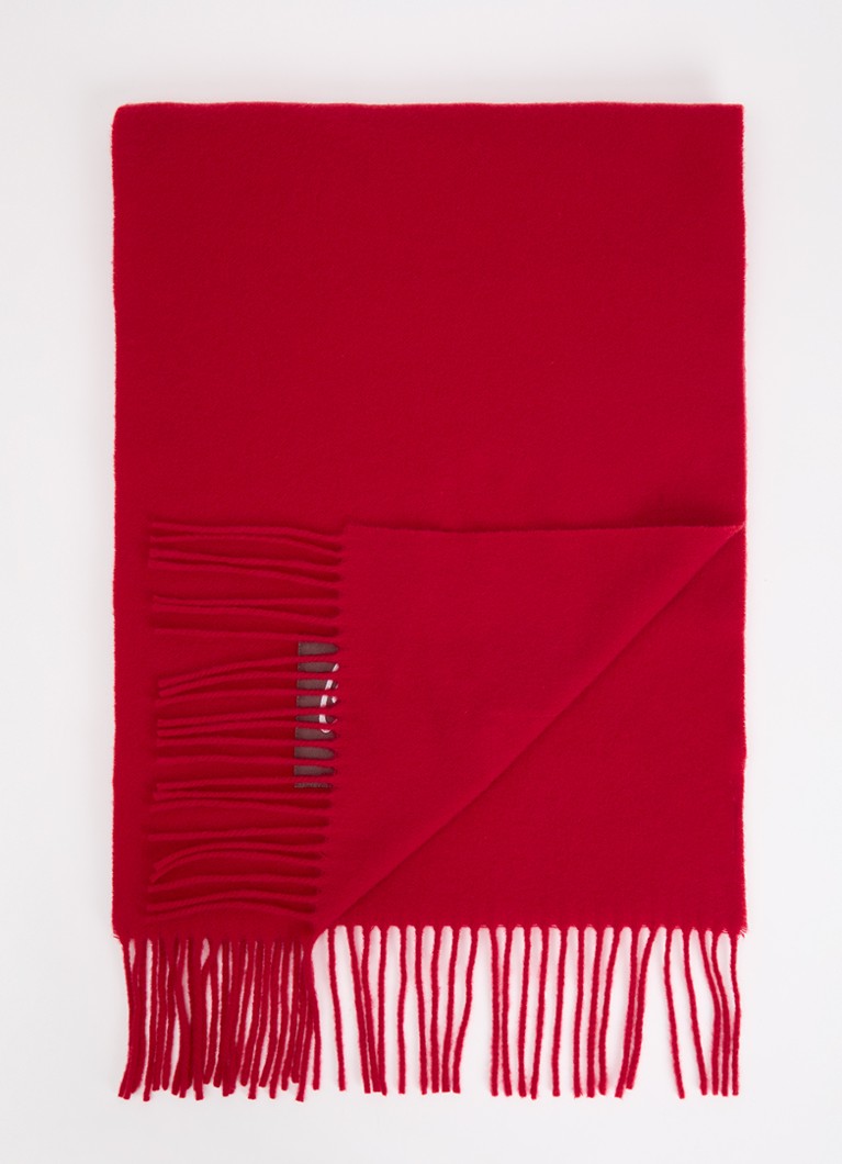Bellerose Dames Mutch sjaal van wol met franjes 200 x 35 cm in de kleur Donkerbruin