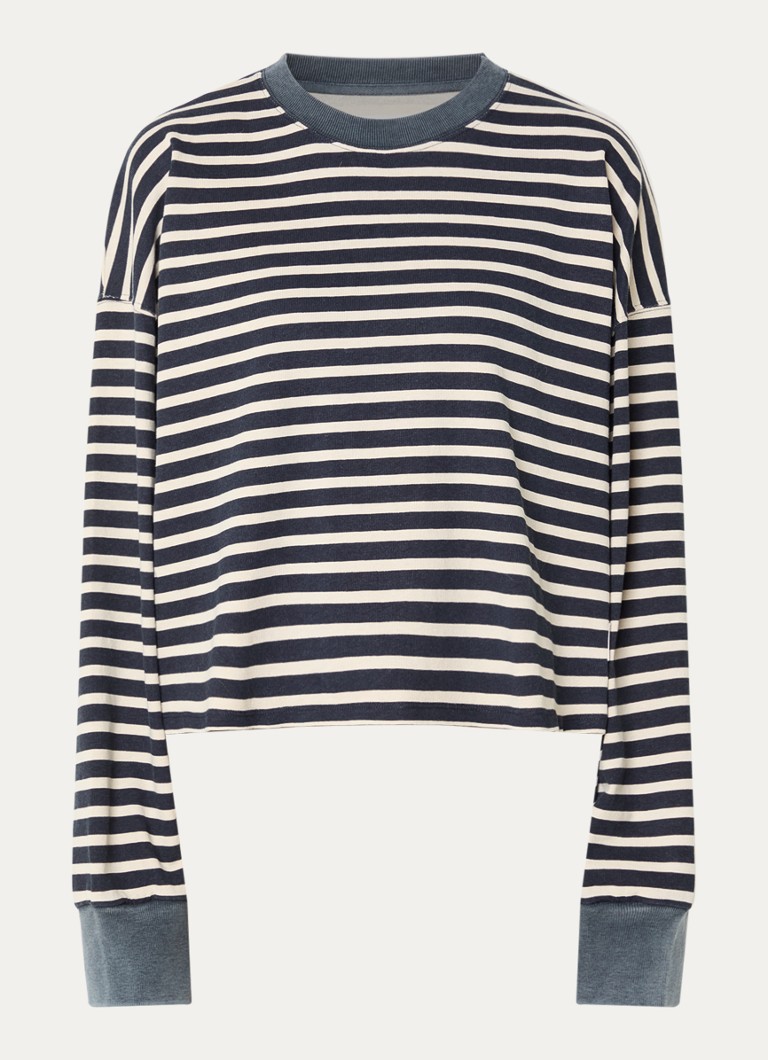 Bellerose Dames Franto long sleeve met streepprint in de kleur Donkerblauw