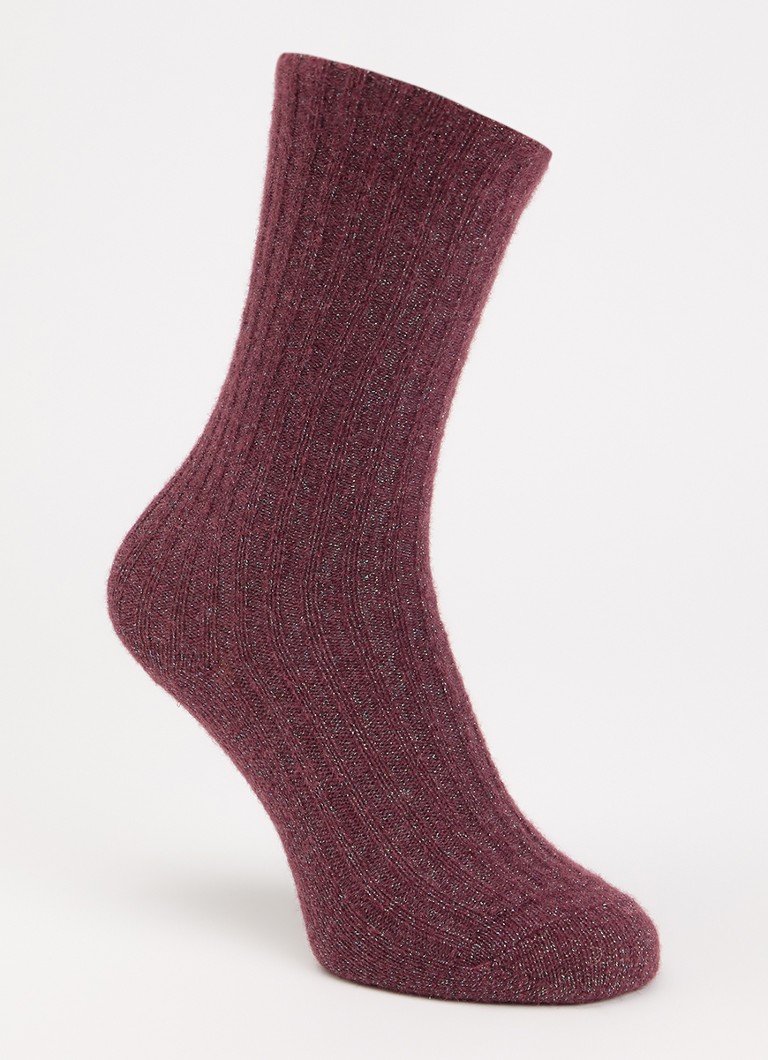 Bellerose Dames Boti sokken in aplaca wolblend met glitter in de kleur Bordeauxrood