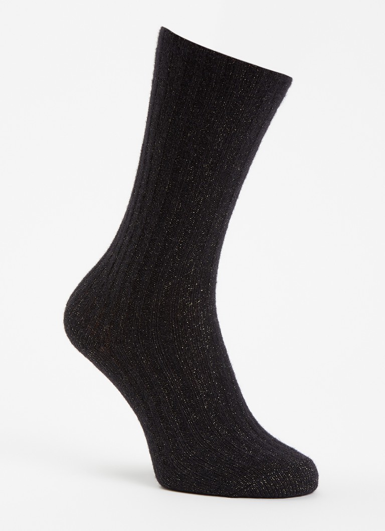 Bellerose Dames Boti sokken in aplaca wolblend met glitter in de kleur Zwart