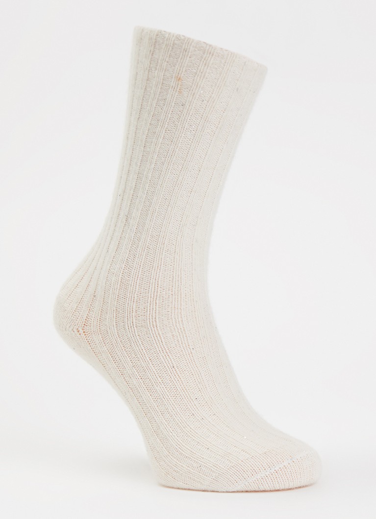 Bellerose Dames Boti sokken in alpaca wolblend in de kleur Gebroken wit