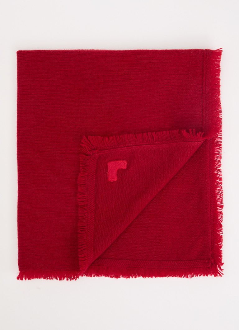 Bellerose Dames Soncol sjaal in kasjmier wolblend 50 x 50 cm in de kleur Donkerrood