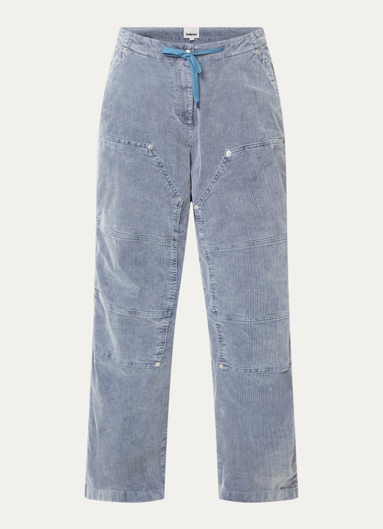Bellerose Dames Phantom mid waist wide fit jeans met gekleurde wassing in de kleur Staalblauw