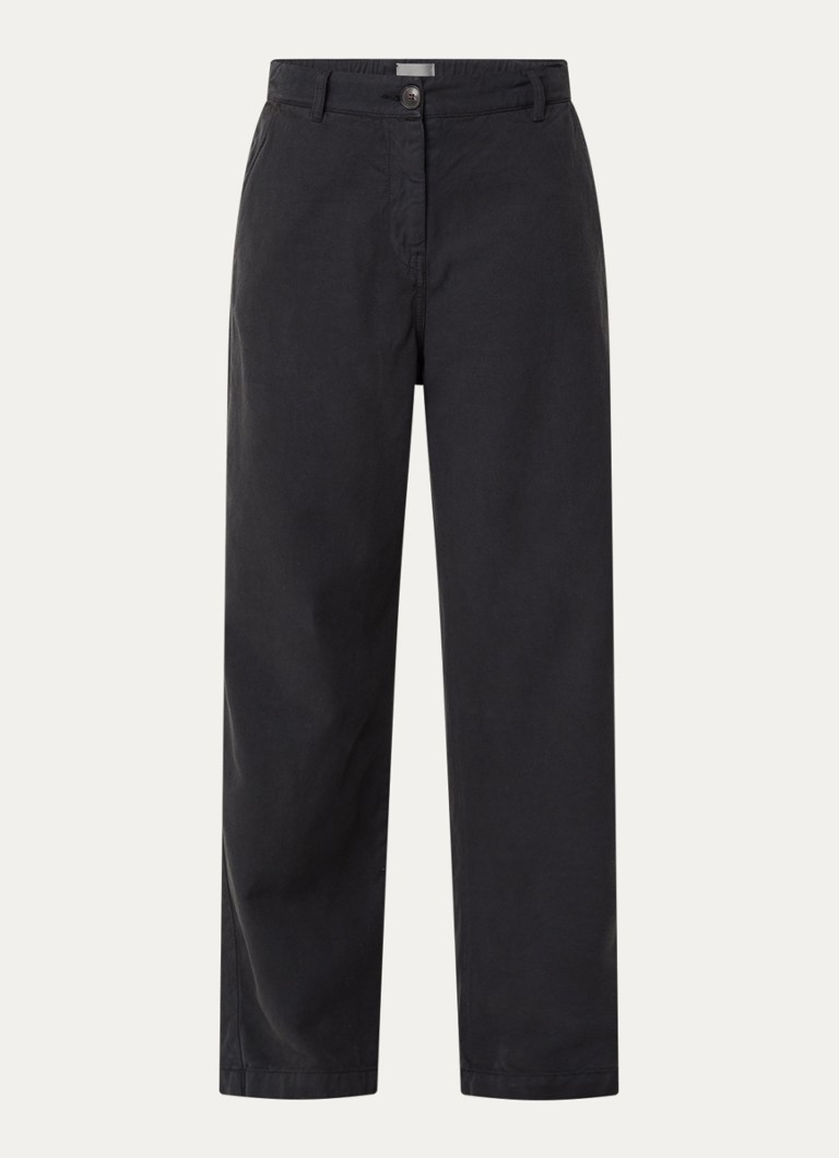 Bellerose Dames Pace low waist tapered fit chino met steekzakken in de kleur Zwart