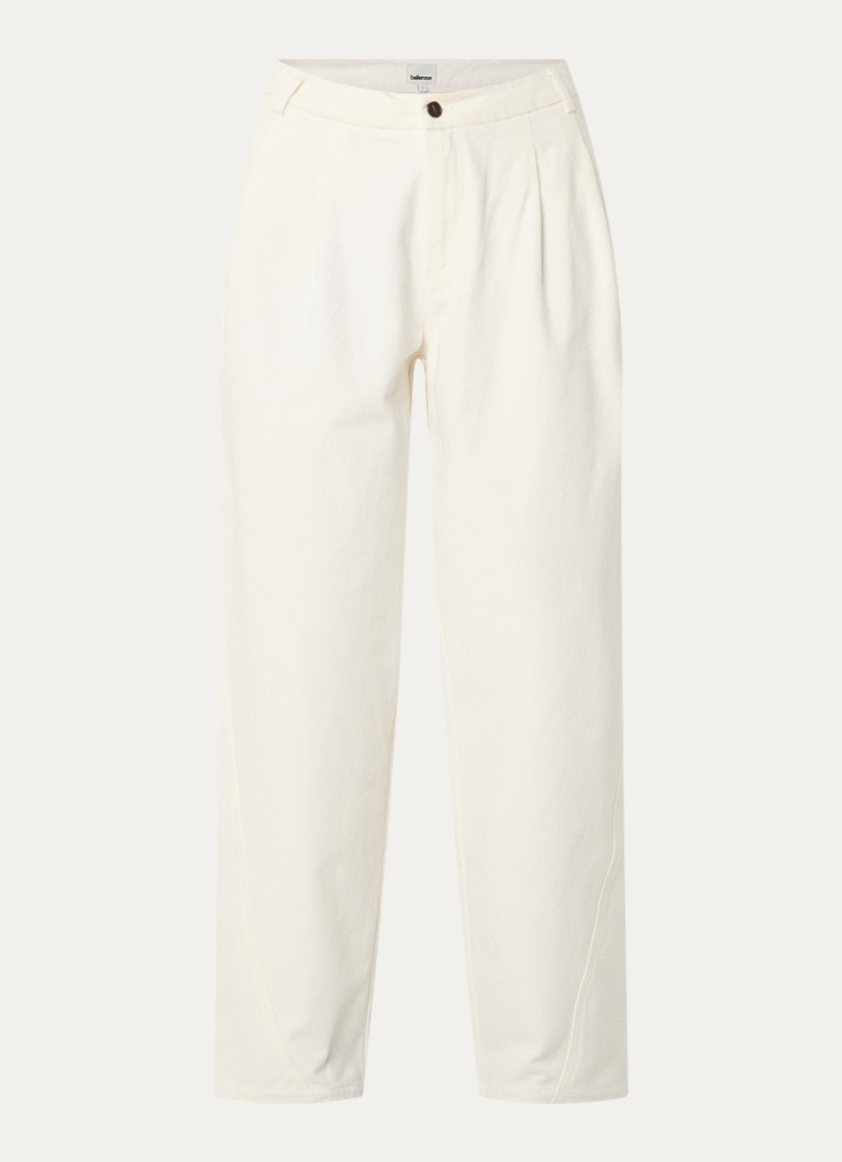 Bellerose Dames Jimi high waist wide leg jeans met gekleurde wassing in de kleur Gebroken wit