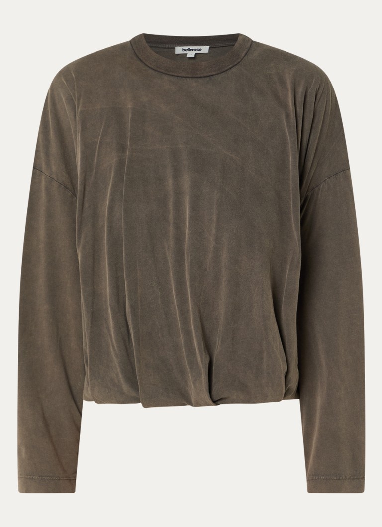 Bellerose Dames Flames longsleeve met ronde hals in de kleur Bruin