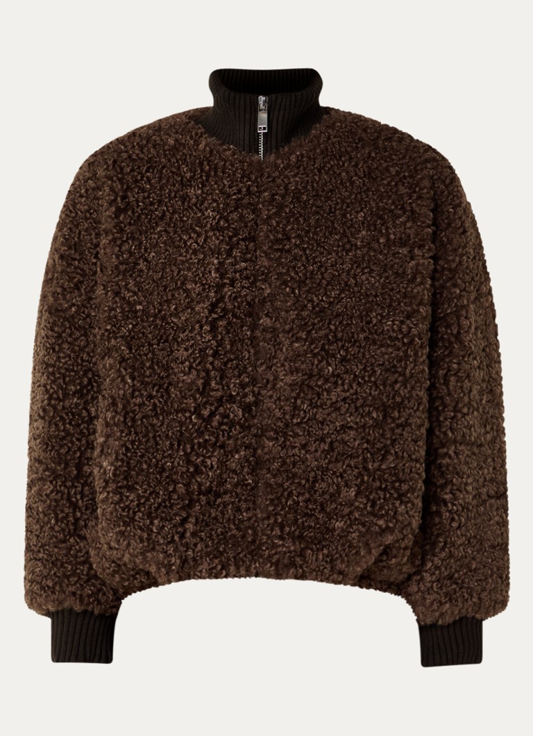 Bellerose Dames Jallis oversized jack van imitatiebont in de kleur Bruin