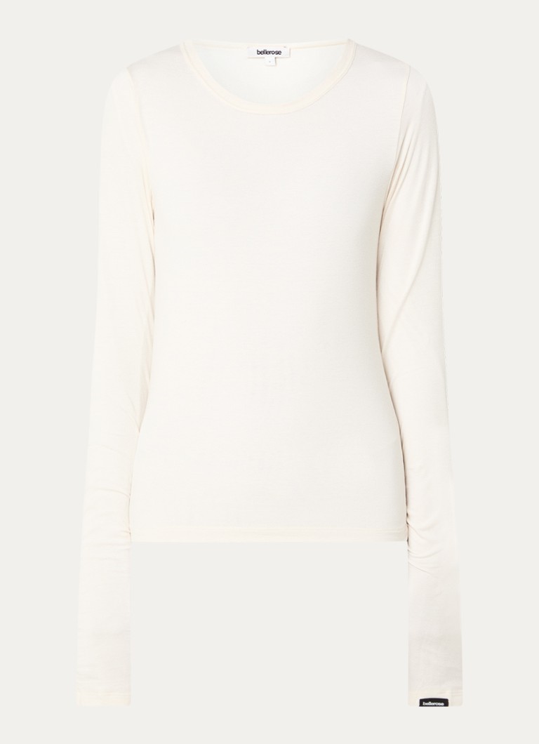 Bellerose Dames Fina longsleeve met ronde hals in de kleur Gebroken wit