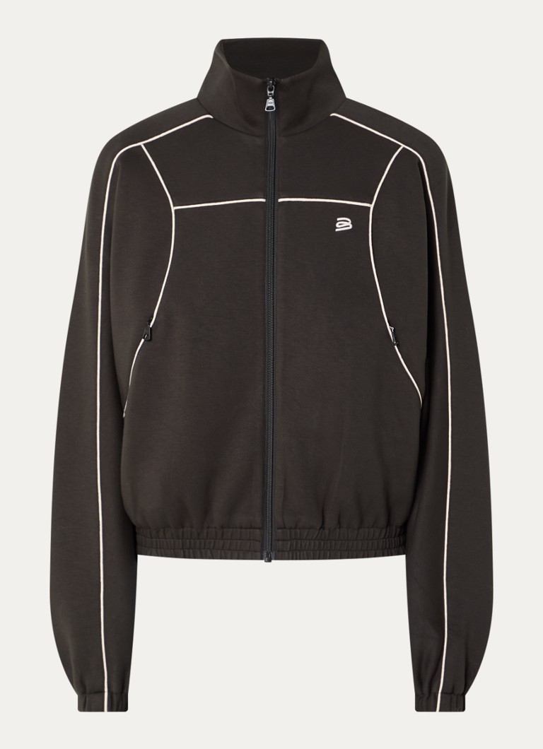 Bellerose Dames Tropy sweatvest met logoborduring in de kleur Bronsgroen