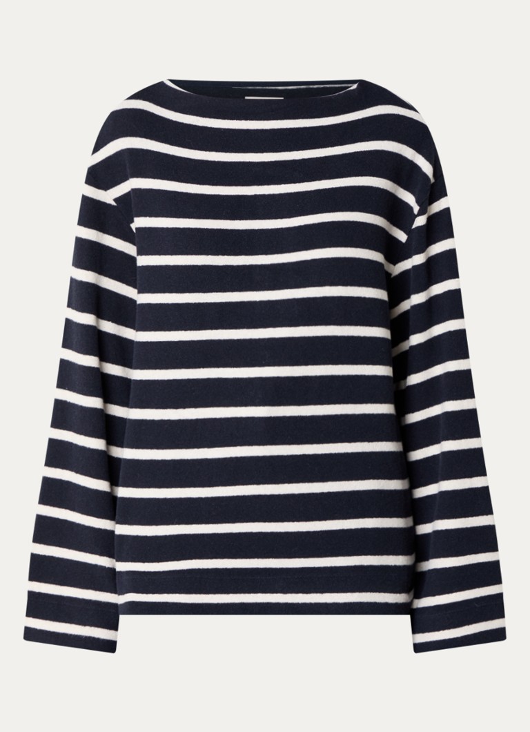 Bellerose Dames Fonsy longsleeve met streepprint in de kleur Donkerblauw