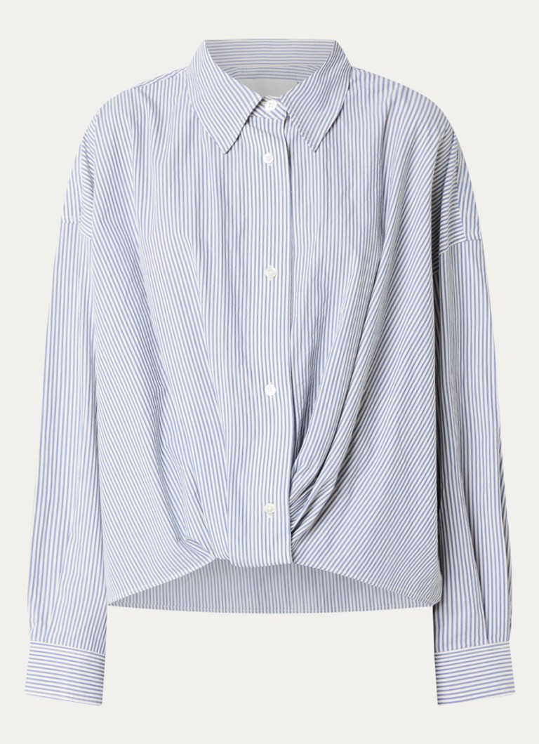 Bellerose Dames Tonny oversized blouse met streepprint in de kleur Antraciet
