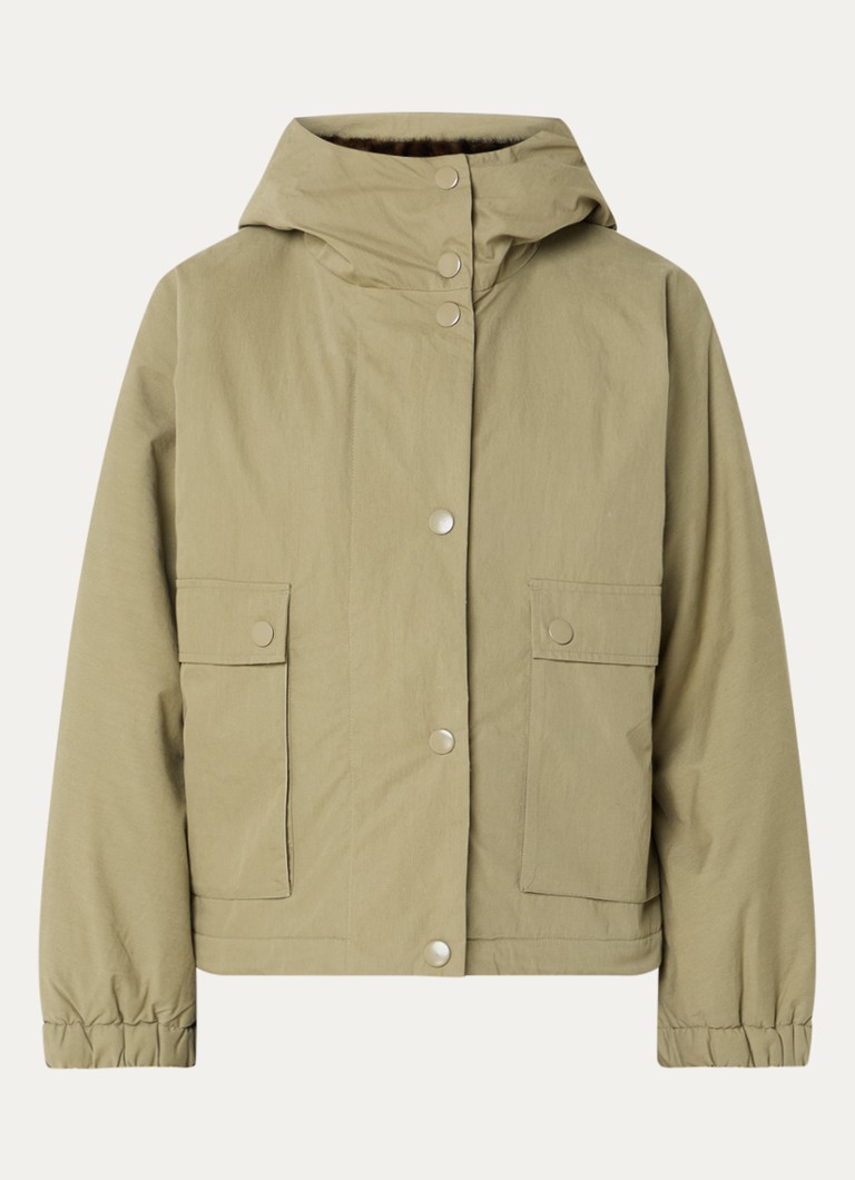 Bellerose Dames Jenna parka met opgestikte zakken in de kleur Mosgroen