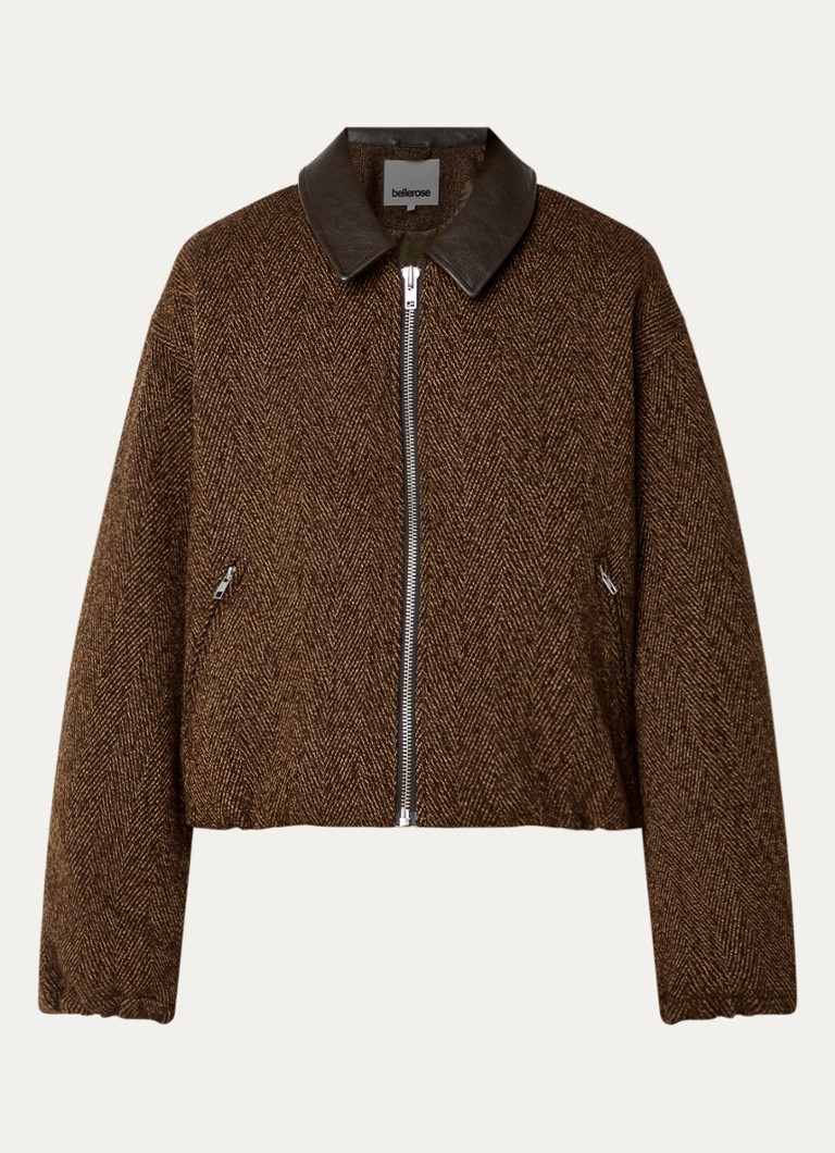 Bellerose Dames Justine jack in wolblend met ritszakken in de kleur Bruin