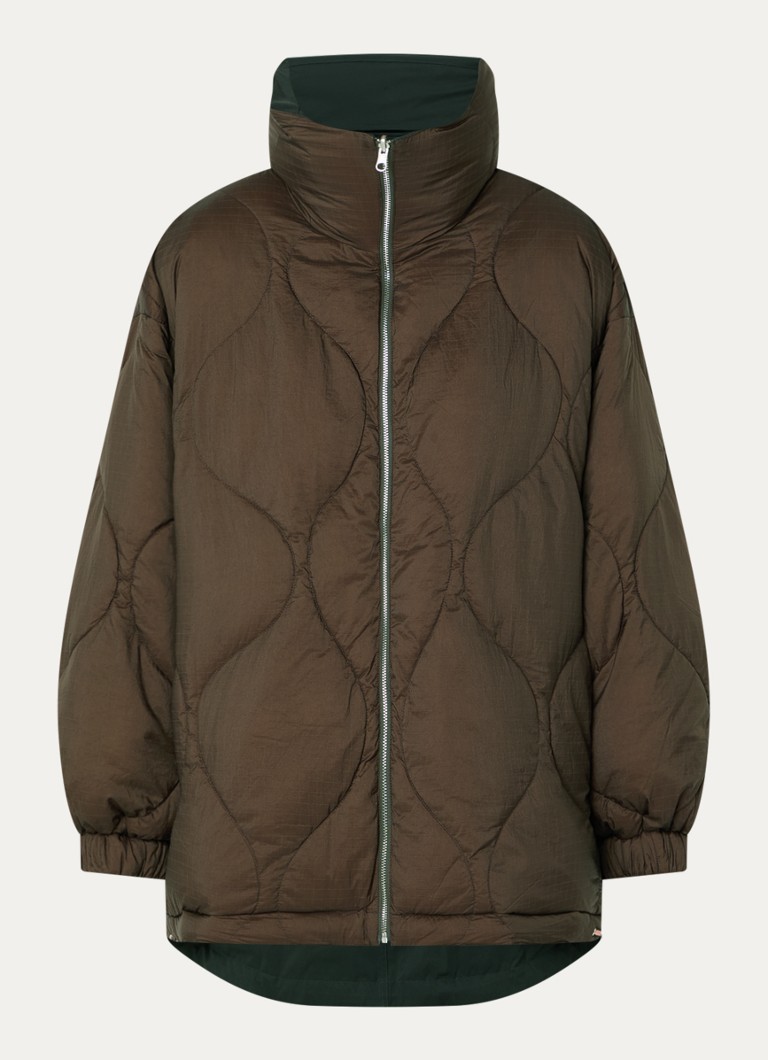 Bellerose Dames Hedi reversible jack met opstaande kraag in de kleur Donkerbruin