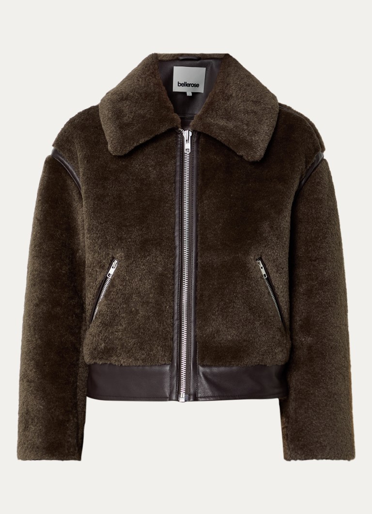 Bellerose Dames Eagle jack van imitatiebont met ritszakken in de kleur Bruin