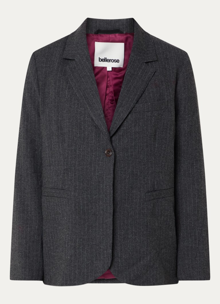 Bellerose Dames Valenti oversized blazer in wolblend in de kleur Donkergrijs