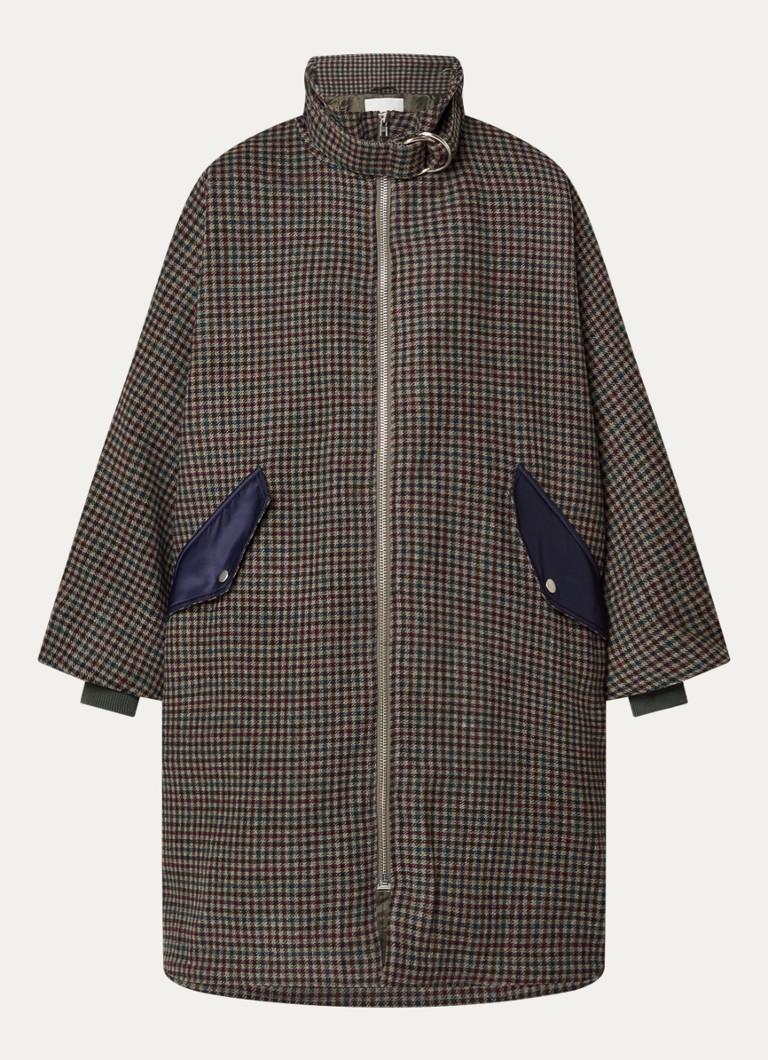 Bellerose Dames Juny mantel van wol met ruitdessin in de kleur Bruin