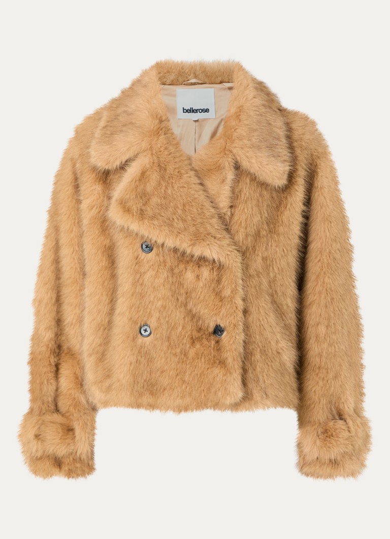 Bellerose Dames Elordi jas van imitatiebont met steekzakken in de kleur Camel