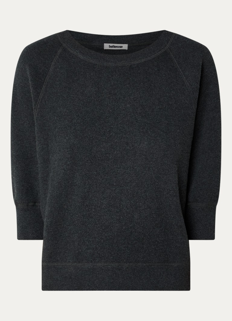 Bellerose Dames Anglet fijngebreide pullover met boothals in de kleur Antraciet