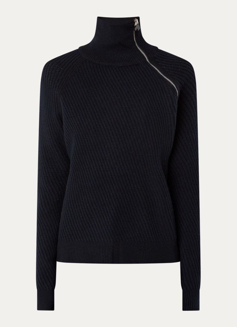 Bellerose Dames Dorry grofgebreide trui van merino wol in de kleur Donkerblauw
