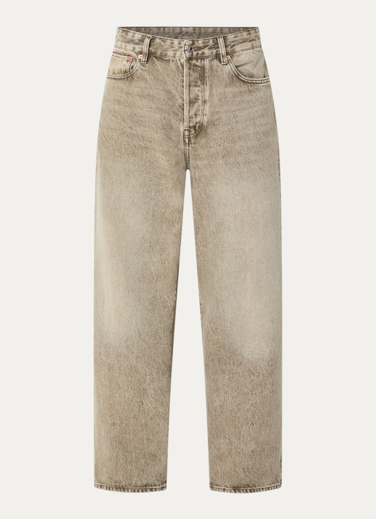 Bellerose Dames Paty high waist wide leg jeans met gekleurde wassing in de kleur Khaki