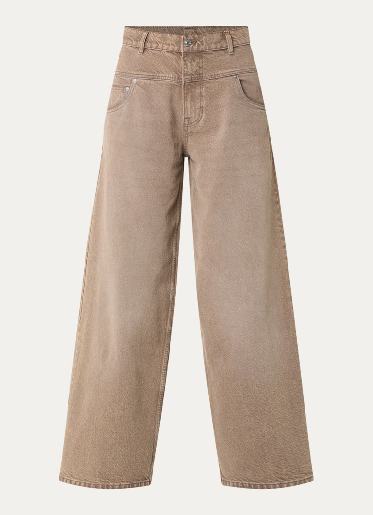 Bellerose Dames Swan high waist wide leg jeans met gekleurde wassing in de kleur Lichtbruin