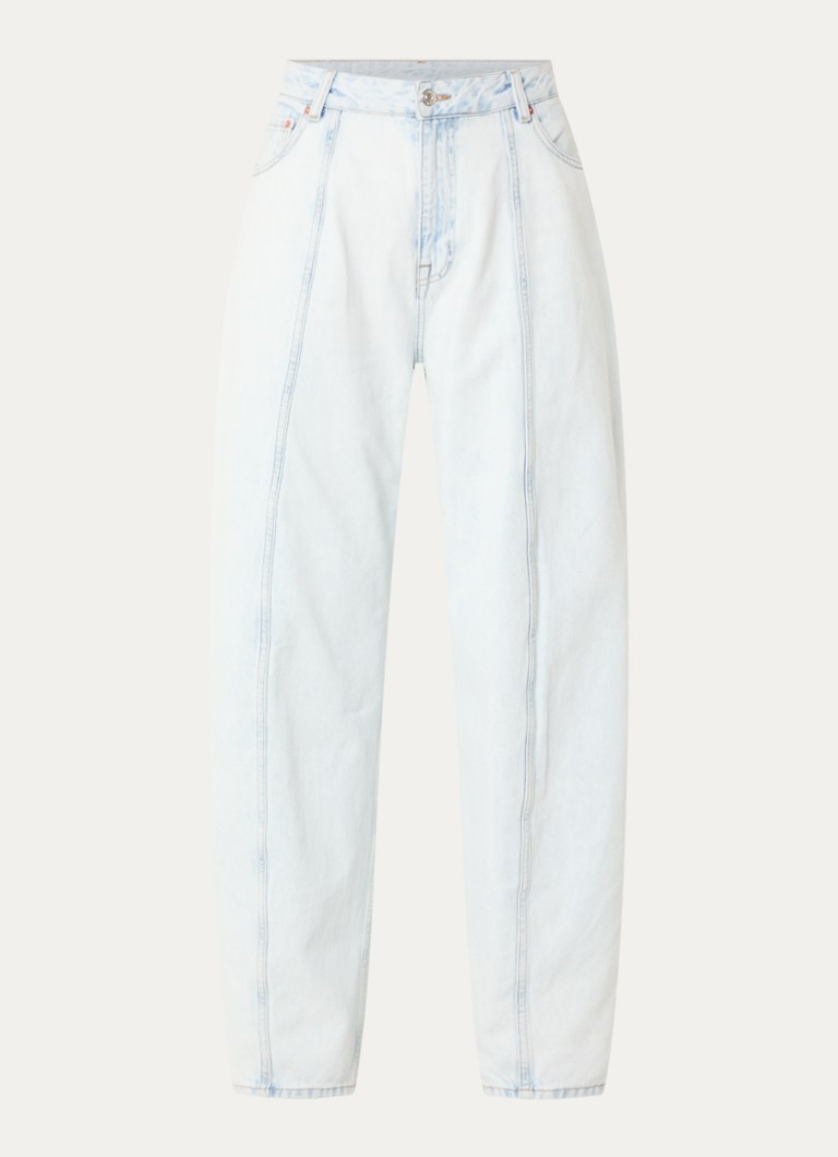 Bellerose Dames Low waist loose fit jeans met lichte wassing en siernaad in de kleur Indigo