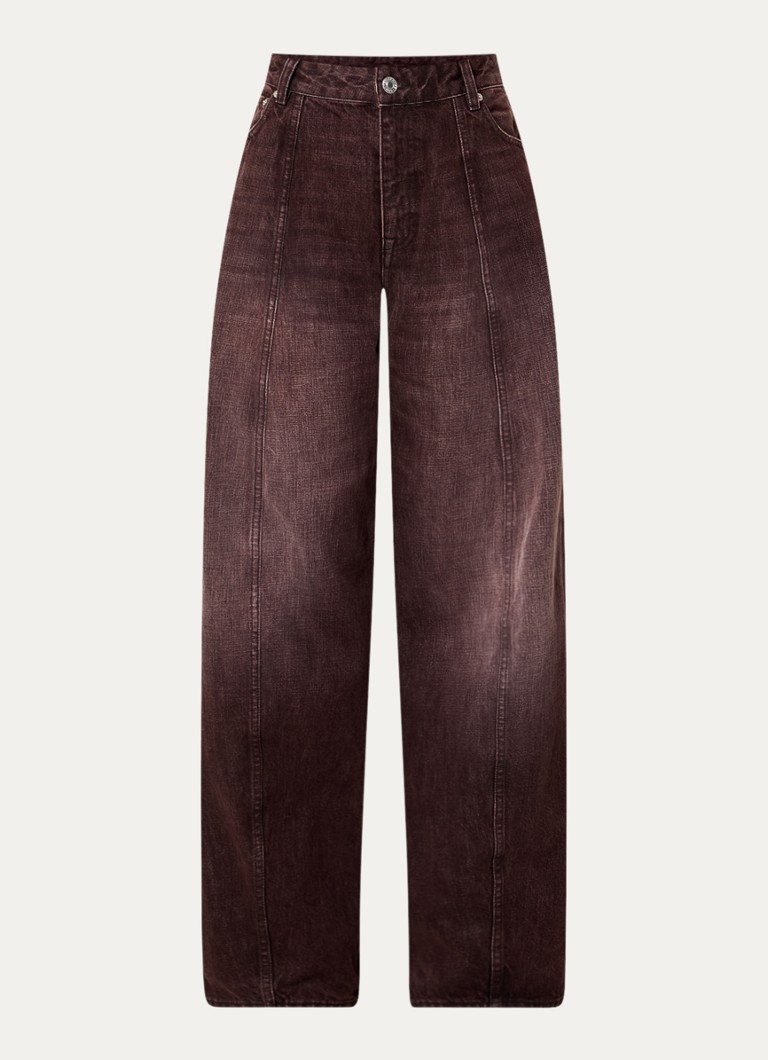 Bellerose Dames Perl high waist balloon fit jeans met gekleurde wassing in de kleur Bordeauxrood