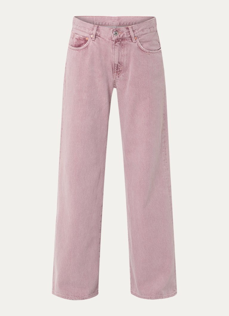 Bellerose Dames Kansas mid waist wide fit jeans met gekleurde wassing in de kleur Oudroze