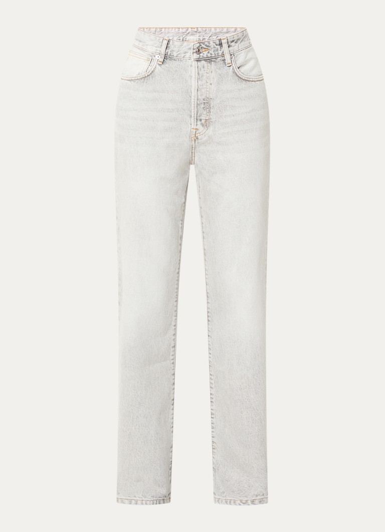 Bellerose Dames Katy high waist slim fit jeans met gekleurde wassing in de kleur Lichtgrijs
