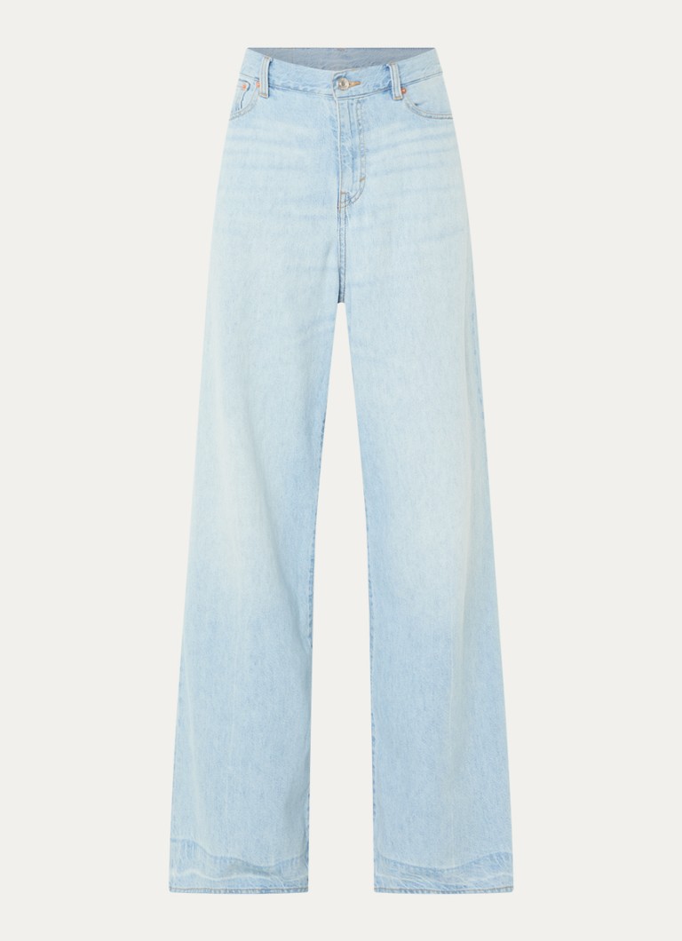 Bellerose Dames Parthe high waist wide leg jeans met lichte wassing in de kleur Indigo