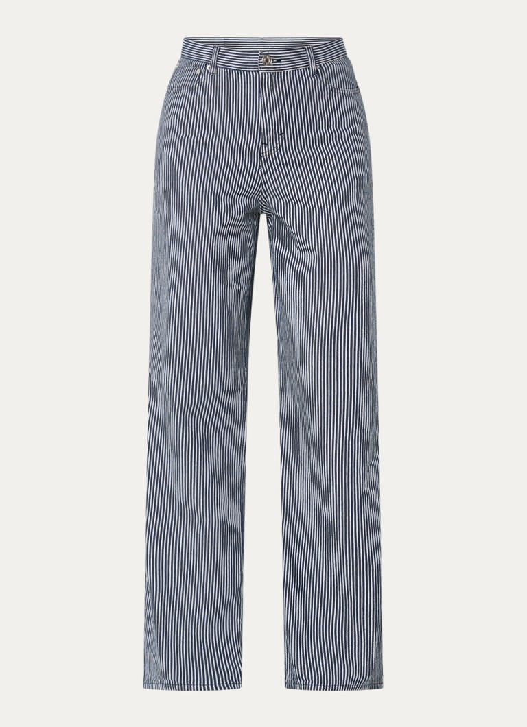Bellerose Dames Parthe high waist wide fit jeans met gekleurde wassing in de kleur Donkerblauw
