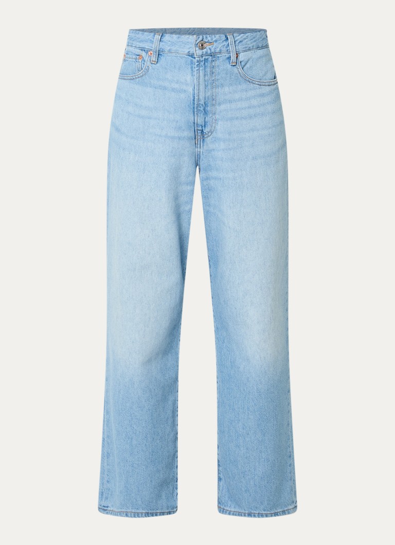Bellerose Dames Poker high waist wide leg jeans met lichte wassing in de kleur Indigo