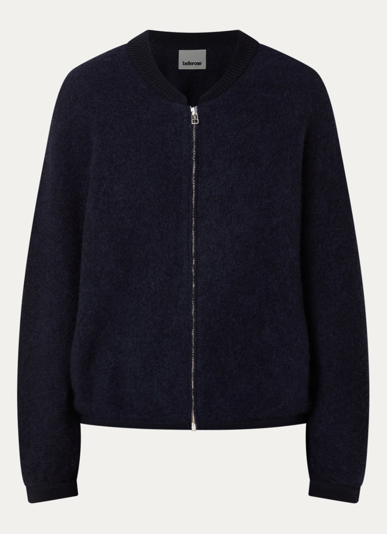 Bellerose Dames Asedi fijngebreid vest in wolblend in de kleur Donkerblauw