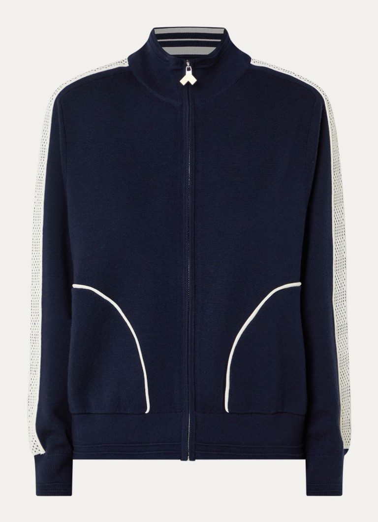 Bellerose Dames Dousy fijngebreid vest met ritszakken in de kleur Donkerblauw