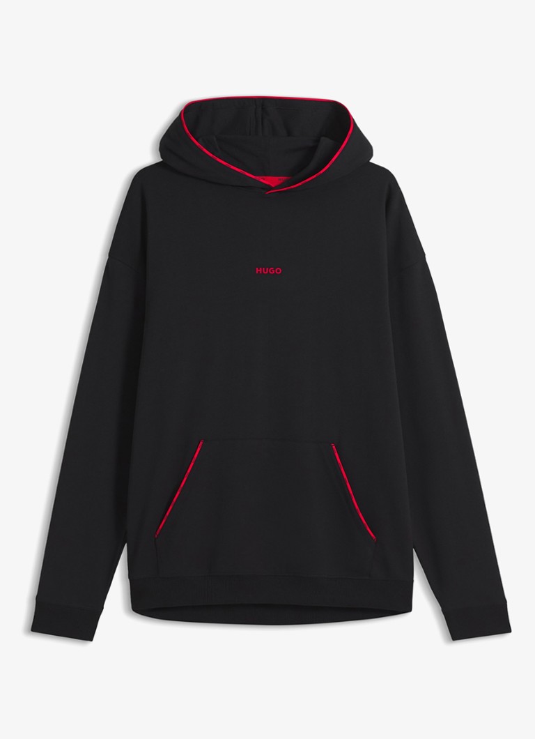 HUGO Heren Hoodie met logo in de kleur Zwart