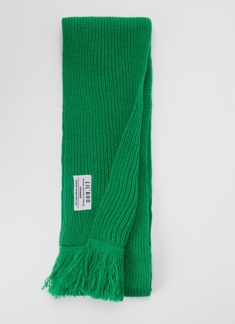 Lil' Boo Meisjes Hygge grofgebreide sjaal met logo in de kleur Groen, maat: OS