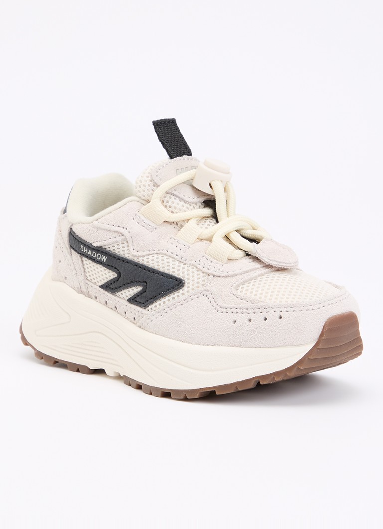 Hi-Tec Jongens HTS Kids Shadow Lace sneaker van suède met mesh details in de kleur Gebroken wit, maat: 23