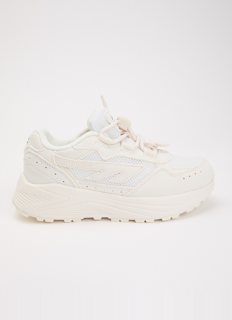 Hi-Tec Jongens HTS Kids Shadow Lace sneaker van suède met details van mesh in de kleur Creme, maat: 27