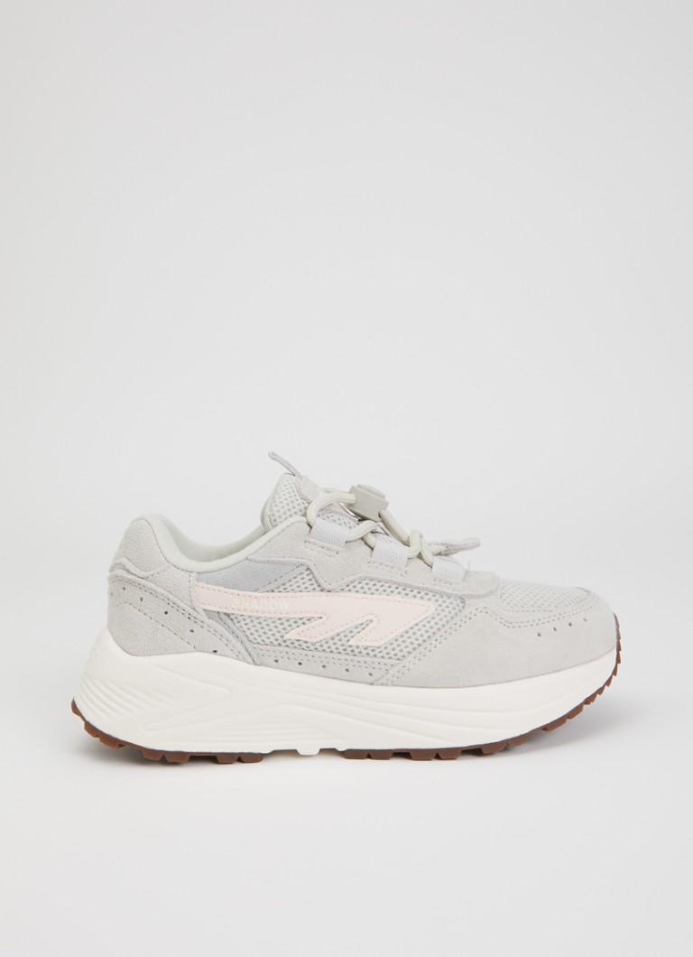 Hi-Tec Meisjes HTS Kids Shadow Lace sneaker van suède met details van mesh in de kleur Lichtgrijs, maat: 30
