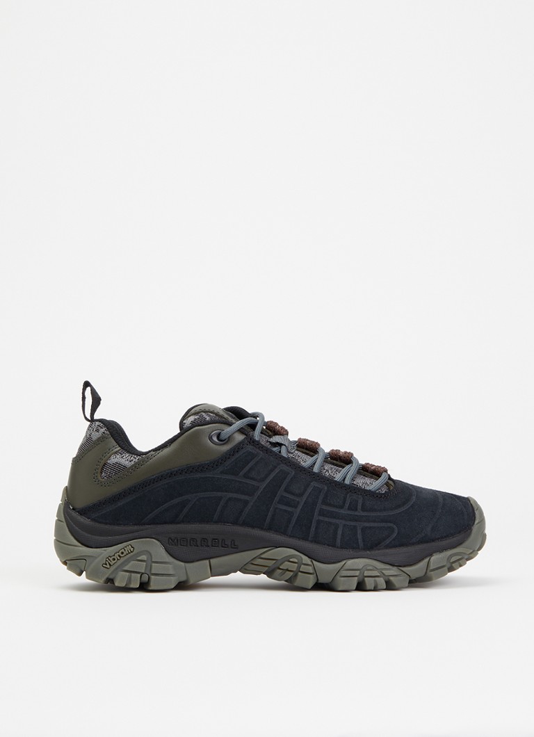 Merrell Heren Moab 2 Remix sneaker van leer met mesh details in de kleur Antraciet, maat: 44