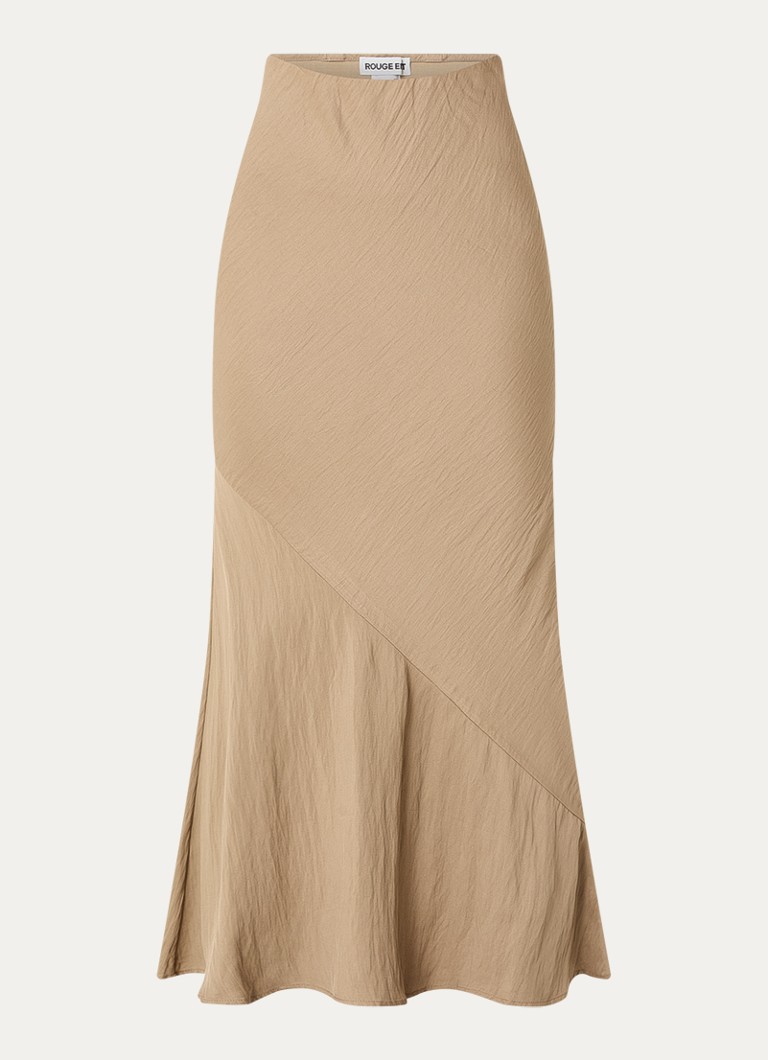 ROUGE EDIT Dames Rouetienne maxi rok in de kleur Zand, maat: 42