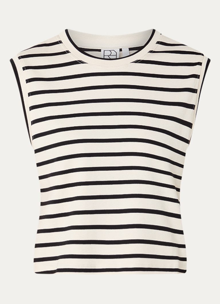 ROUGE EDIT Dames Rousarah top met streepprint in de kleur Beige, maat: L